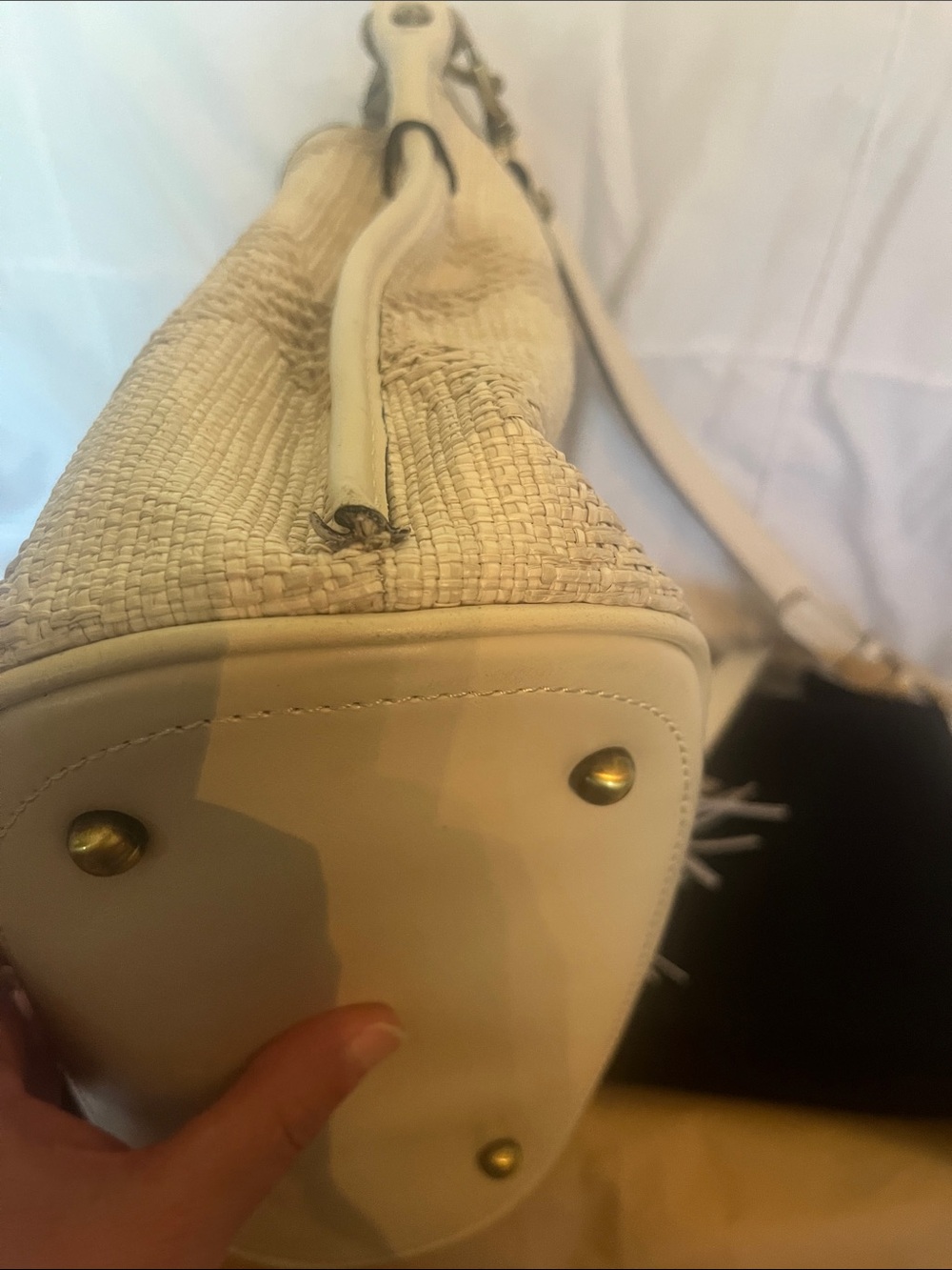 Patricia Nash Cream Tassel Bucket Bag - Picture 11 of 13